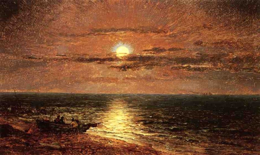 Jasper Francis Cropsey Moonlit Seascape